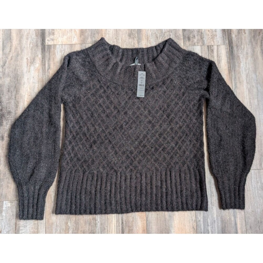 NWT White House Black Market Black Sweater Women's Size XL Black Cozy Chunky